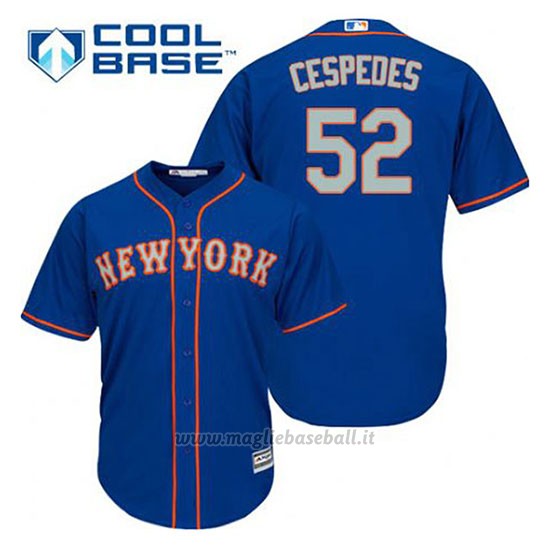 Maglia Baseball Uomo New York Mets Yoenis Cespedes 52 Blu Alterner Cool Base